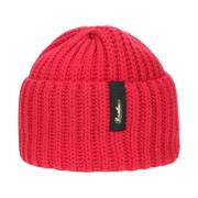 Geribbelde Wollen Beanie Muts Borsalino , Red , Unisex