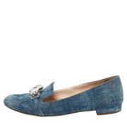 Pre-owned Denim flats Miu Miu Pre-owned , Blue , Dames