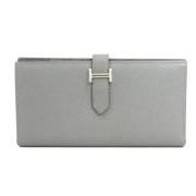 Pre-owned Leather wallets Hermès Vintage , Gray , Dames