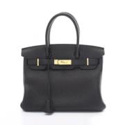 Pre-owned Leather handbags Hermès Vintage , Black , Dames