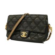 Pre-owned Leather chanel-bags Chanel Vintage , Black , Dames