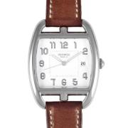 Pre-owned Stainless Steel watches Hermès Vintage , White , Heren