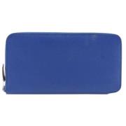 Pre-owned Leather wallets Hermès Vintage , Blue , Dames