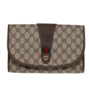 Pre-owned Canvas clutches Gucci Vintage , Brown , Dames