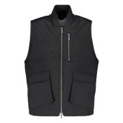 Gewatteerd nylonvest met zakken Les Deux , Black , Heren