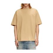 Casual Beige Loose Fit T-shirt Diesel , Beige , Heren