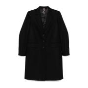 Zwarte Wollen Jas met Revers Paul Smith , Black , Dames