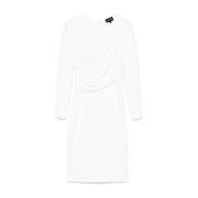 Witte Jersey Jurk met Asymmetrische Hals Emporio Armani , White , Dame...