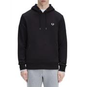 Zwarte hoodie met getipte manchetten Fred Perry , Black , Heren