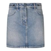 Blauwe denim rok met metalen elementen Givenchy , Blue , Dames