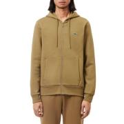 Bruine Rits Hoodie Sportieve-Chique Stijl Lacoste , Brown , Heren