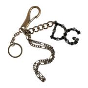 Kristalversierde Metalen Sleutelhanger met Logo Dolce & Gabbana , Gray...