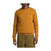 Cable Crew Neck Sweater Timberland , Brown , Heren