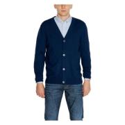 Blauwe V-hals Vest Knoopsluiting Jack & Jones , Blue , Heren