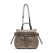 Grijze Leren Schoudertas Verhoog Stijl Gianni Chiarini , Gray , Dames