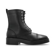 Leren enkellaarzen Casadei , Black , Dames