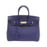 Pre-owned Leather handbags Hermès Vintage , Blue , Dames