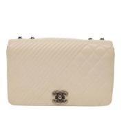 Pre-owned Leather chanel-bags Chanel Vintage , White , Dames