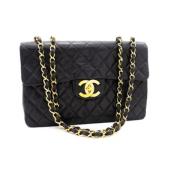 Pre-owned Leather chanel-bags Chanel Vintage , Black , Dames