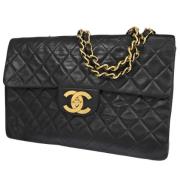 Pre-owned Leather chanel-bags Chanel Vintage , Black , Dames