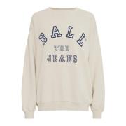 Zomer Sand Sweatshirt met Cool Logo Ball , Beige , Dames