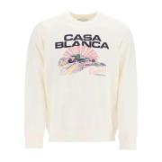 Logo Katoenen Sweatshirt voor modebewuste vrouwen Casablanca , White ,...