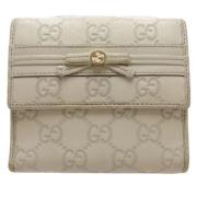 Pre-owned Leather wallets Gucci Vintage , Beige , Dames