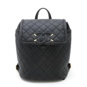 Pre-owned Leather chanel-bags Chanel Vintage , Black , Dames