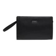 Pre-owned Leather clutches Burberry Vintage , Black , Dames