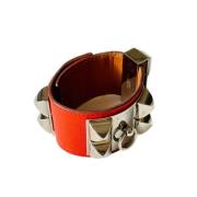 Pre-owned Leather bracelets Hermès Vintage , Red , Dames