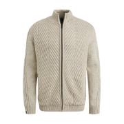 Wollen Blend Rits Jas Vanguard , Beige , Heren