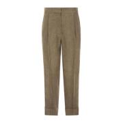 Slim-Fit Linnen Broek Brunello Cucinelli , Beige , Dames