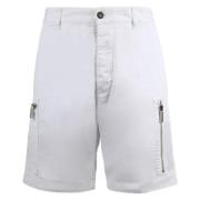 Denim Bermuda Shorts Dsquared2 , White , Heren