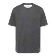 Stijlvolle T-shirts Collectie Brunello Cucinelli , Gray , Heren