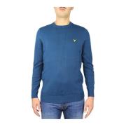 Katoen Merino Crew Jumper Lyle & Scott , Blue , Heren