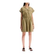 Sahara-geïnspireerde Mini Poplin Chemisier Jurk Tory Burch , Green , D...