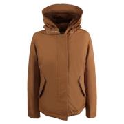 Klassieke Jas Katoen Polyamide Mix Woolrich , Brown , Dames