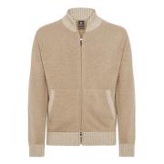 Cashmere Blend Full-Zip Jumper Boggi Milano , Beige , Heren