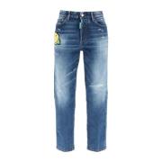 Blauwe Distressed Boston Jeans Dsquared2 , Blue , Dames