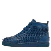 Pre-owned Leather sneakers Christian Louboutin Pre-owned , Blue , Here...