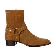 Gedrukte Suède Enkellaarzen Saint Laurent , Brown , Heren