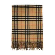 Geruite Cashmere Omkeerbare Sjaal Burberry , Beige , Unisex