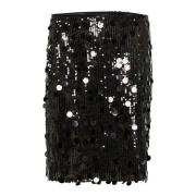 Glitter Rok in Pitch Black Cream , Black , Dames