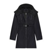 Hooded Zip-Up Jas met Logo Riem Givenchy , Black , Dames