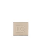 Bifold Portemonnee met Logo Dolce & Gabbana , Beige , Heren