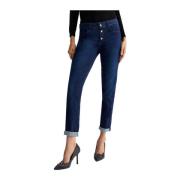 Skinny High Waist Jeans met Juweelknoop Liu Jo , Blue , Dames