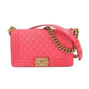 Pre-owned Leather chanel-bags Chanel Vintage , Pink , Dames