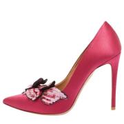 Pre-owned Satin heels Aquazzura Pre-owned , Pink , Dames