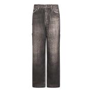 Grijze Cargo Jeans Losse Pasvorm Emporio Armani , Gray , Heren