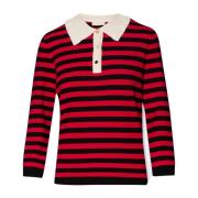 Gestreept poloshirt met juweelknopen Liu Jo , Red , Dames